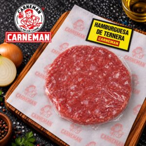 Una hamburguesa burguer de ternera 100% envasada al vacío