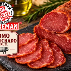 Un lomo embuchado de Teruel, expuesto con algunas lonchas extendidas
